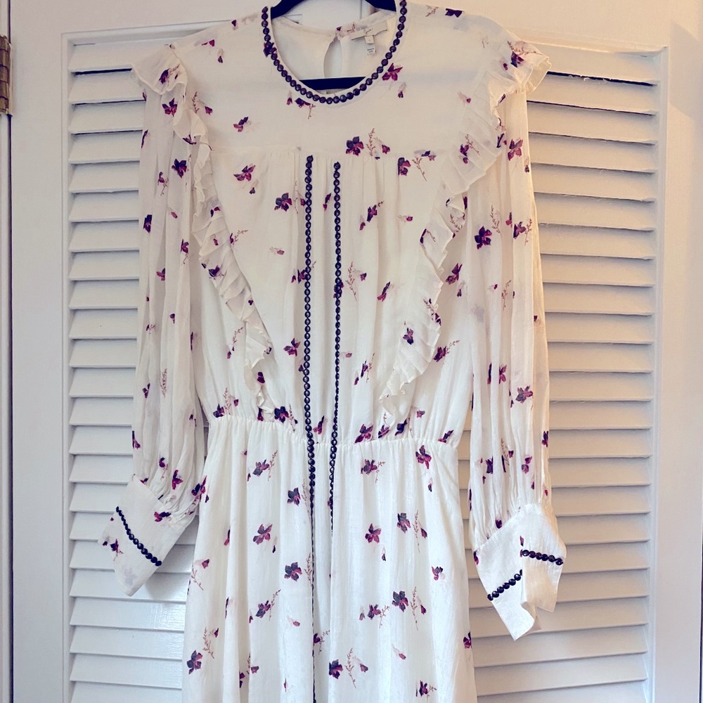 Joie Long Sleeve Mini Floral Print Dress